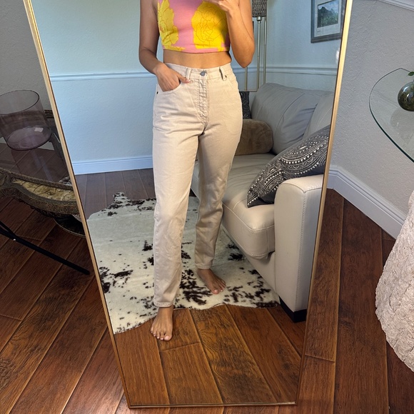 CALVIN KLEIN - Vintage Beige Denim - Size 10, fits like a 4 - Picture 3 of 4